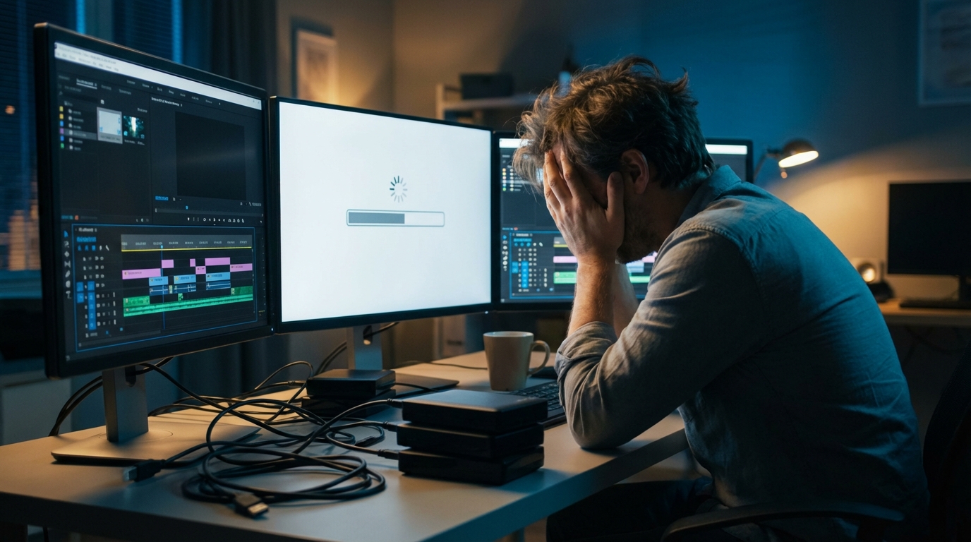 4K 영상 편집 중 발생하는 스토리지 지연 문제